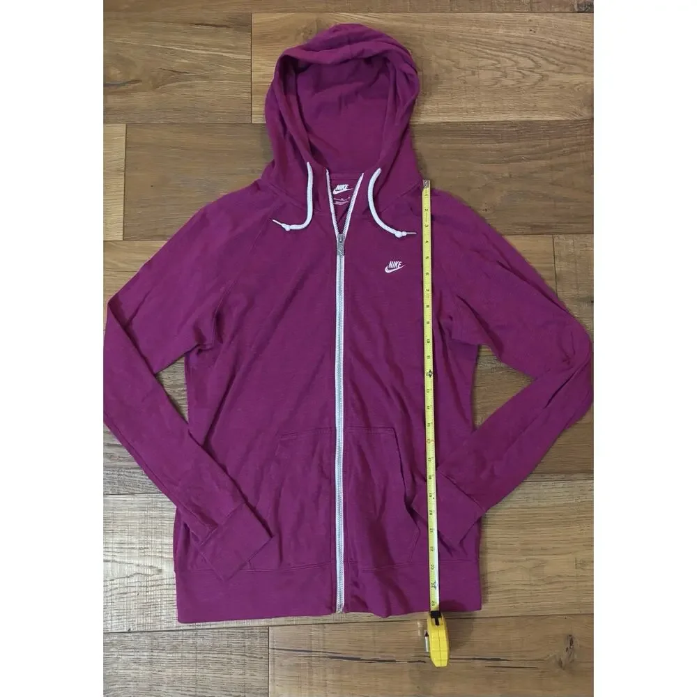 Nike Women's Full Zip Hoodie Magenta Pink Lightweight Sportswear Sz XL - Picture 2 of 6